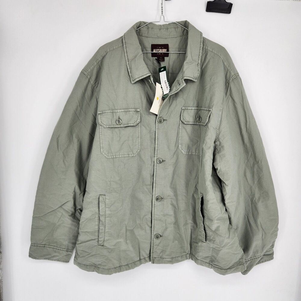 Alesbury Men's Green‎ XXL Garment Dyed Ripstop Jacket NWT